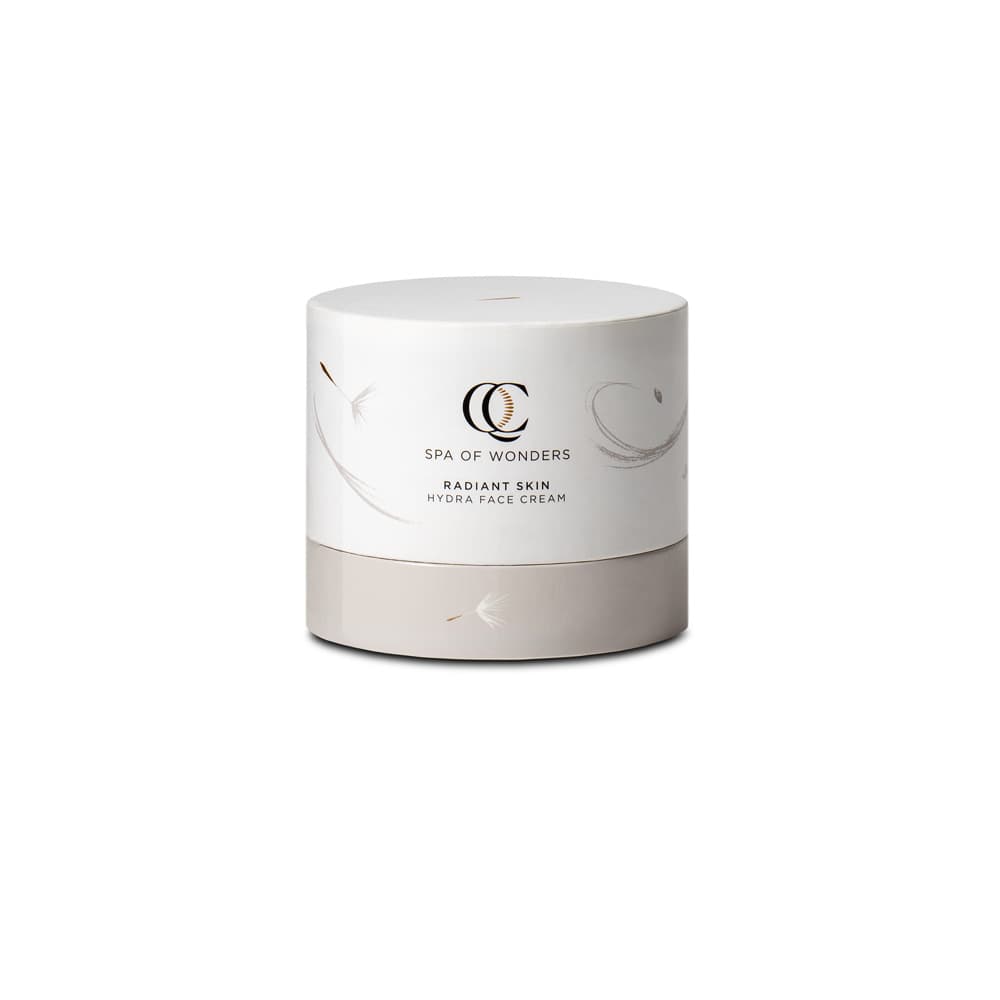 Confezione esterna crema viso idratante, bianca con tappo coordinato, etichetta frontale visibile, sfondo neutro.